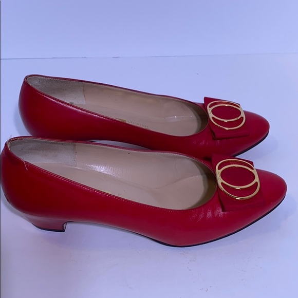 Salvatore Ferragamo Red Leather Pumps - Picture 2 of 8
